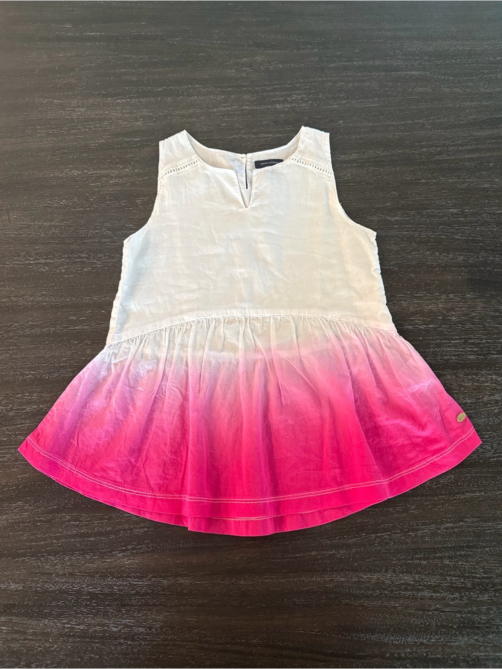 Tommy Hilfiger Girls 7 White to Pink Fade Tank Top